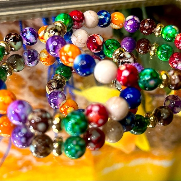 Chakra Yoga Stone Beaded Bracelet - Picture 4 of 9